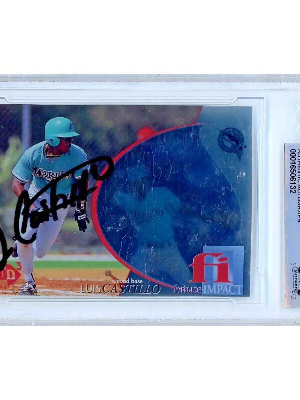 Luis Castillo Signed 1997 Upper Deck UD3 #44 Florida Marlins BAS Slab Auto MLB
